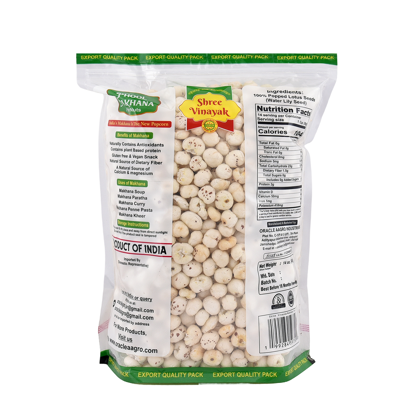 Shree Vinayak High Protein Makhana (Foxnut) 200 g, Phool Makhana for Prasadam, Healthy Snacking, Fasting