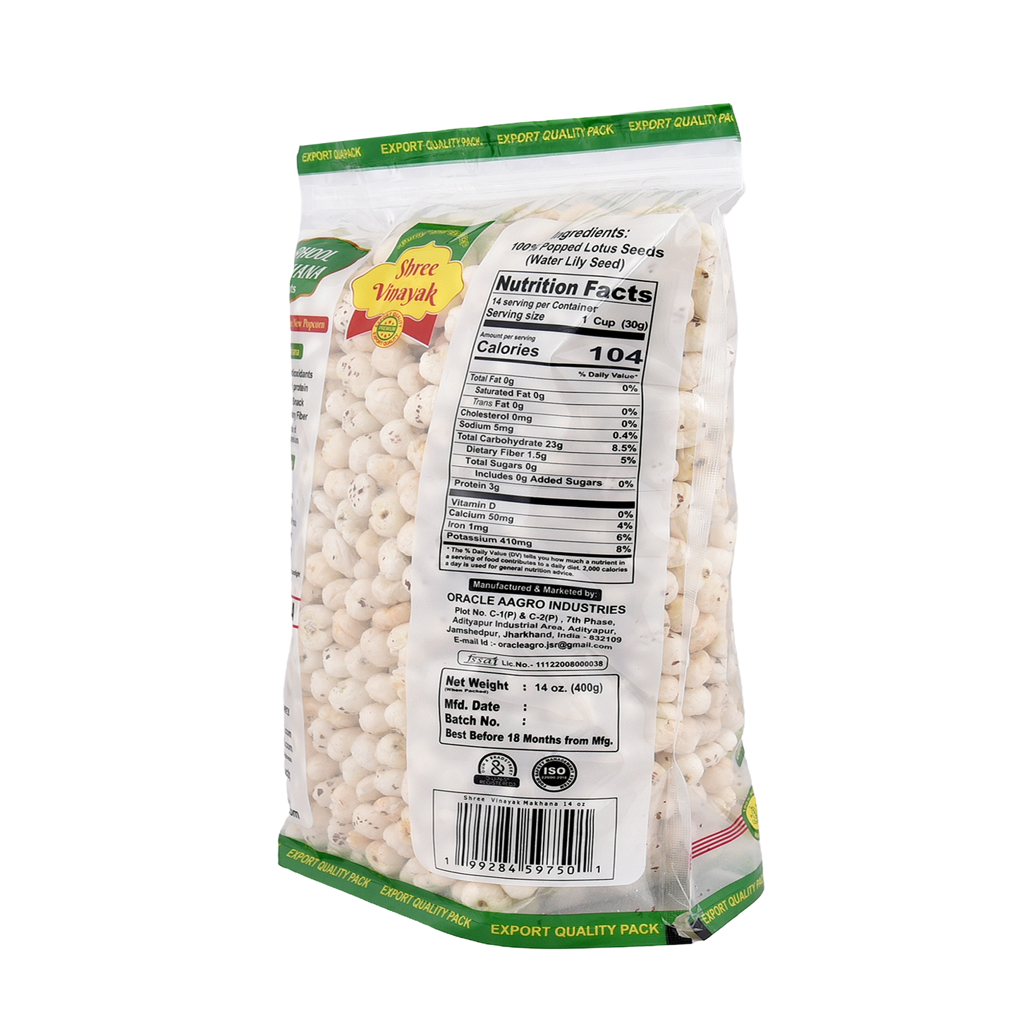 Shree Vinayak High Protein Makhana (Foxnut) 200 g, Phool Makhana for Prasadam, Healthy Snacking, Fasting